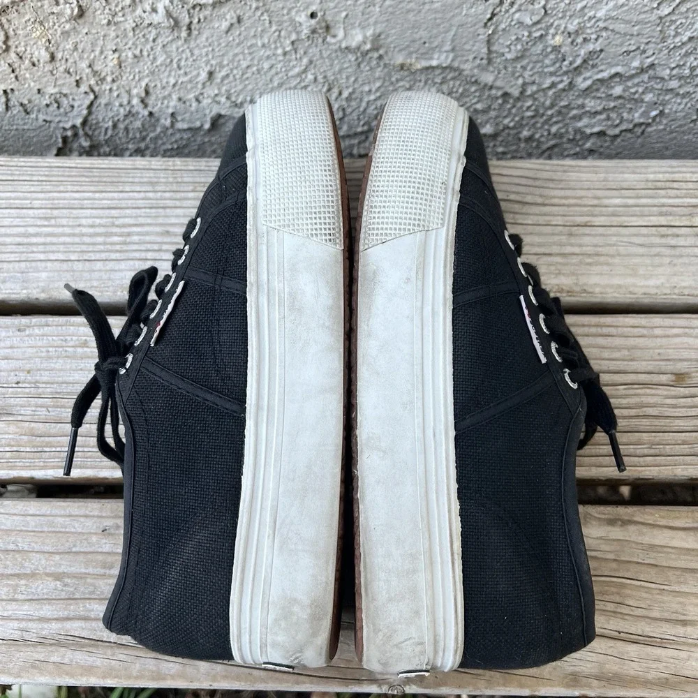 Superga Shoes Unisex Men Size 7 Women Size 8.5 2790 Low-Top Black Platform Y2K